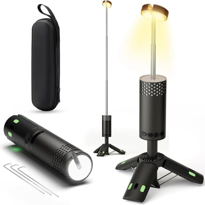 Телескопічний кемпінговий ліхтар для використання на свіжому повітрі, 10000 мАг, портативний світлодіодний робочий ліхтар, магнітна основа для штатива, телескопічний кемпінговий ліхтар для намету