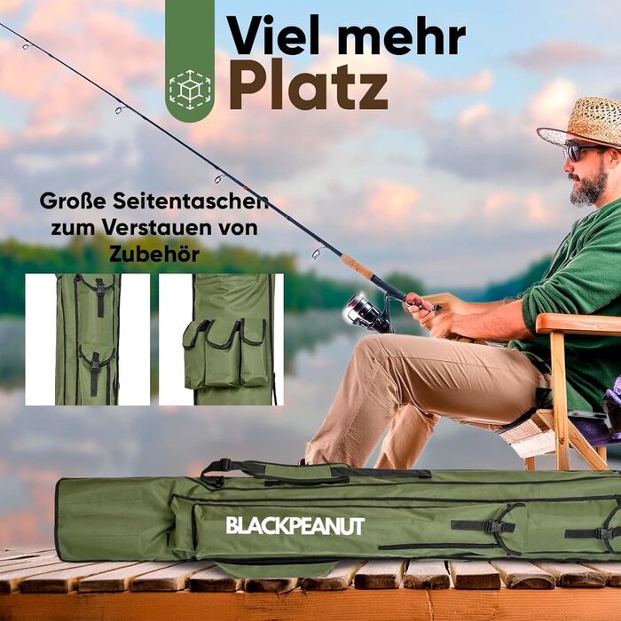 Подовжені рибальські сумки, велика місткість, міцні та безпечні, легкі для транспортування, рибальська сумка довжиною 1,75 м