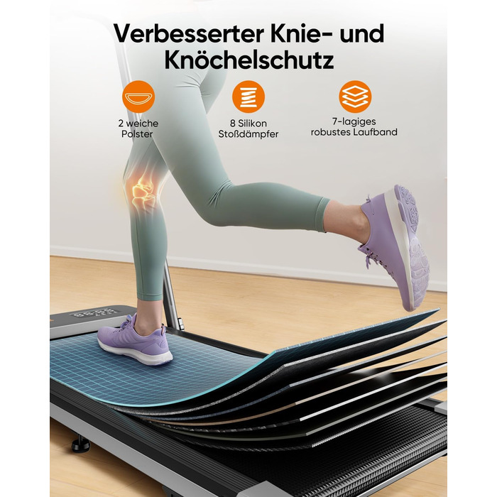 Складана бігова доріжка 6-в-1 для домашнього використання, біговий майданчик з нахилом 10 на 3 рівнях та ручками, бігова доріжка для дому/офісу зі світлодіодним дисплеєм, вантажопідйомність до 135 кг, пульт дистанційного керування та застосунок, встановле