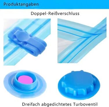 Вакуумні пакети для одягу Ersozrin 12 шт. з герметичним клапаном і ручним насосом вакуумні (6x50x70см/4x60x80см/2x80x100см) Вакуумні пакети для одягу економлять місце