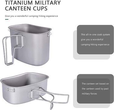 Титанова їдальня Кемпінговий посуд Кружка Військова пляшка для води Набір чашок для їдальні на відкритому повітрі Надлегкий набір