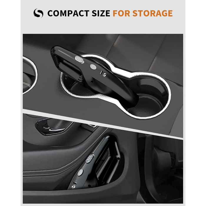 Ручний пилосос акумуляторний 9000 Па, Автомобільний пилосос потужний з акумулятором, Портативний автомобільний пилосос з миючим HE