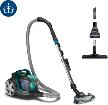 Безмішковий пилосос PHILIPS 5000 серії, чорний, 900 Вт, насадка TriActive, пилозбірник 1,5 л