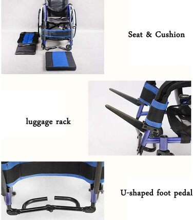 Інвалідний візок, розбірний, з алюмінієвого сплаву, легкий, самохідний, з незалежною подушкою сидіння та подушкою, швидко знімає шини для інвалідів/літніх людей, портативний