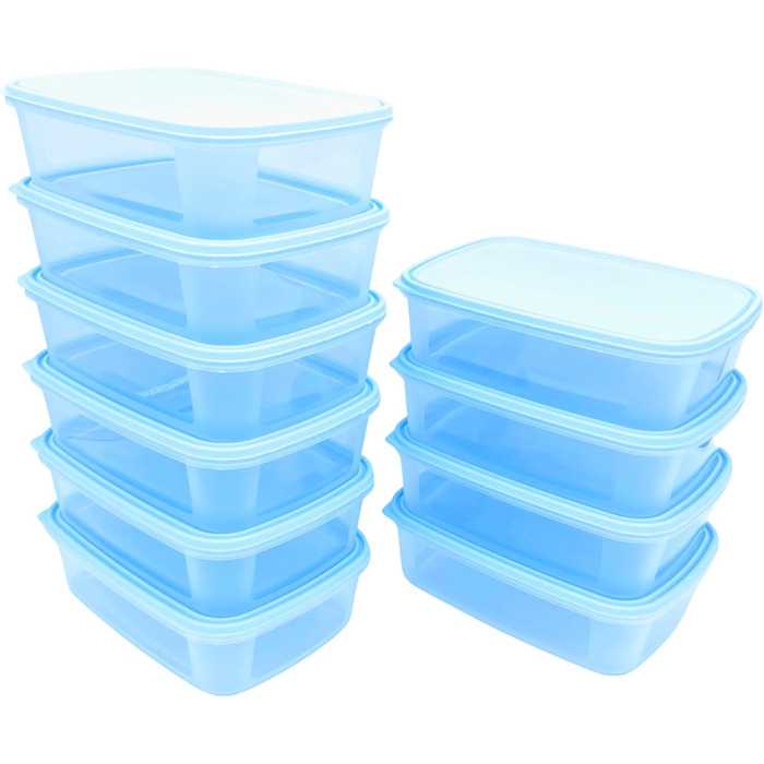 Герметичні контейнери з кришками, 1000 мл, для зберігання продуктів об&39ємом 1 літр, упаковка з 10 шт. , герметичні, придатні для використання в мікрохвильовій печі та морозильній камері, можна мити в посудомийній машині, багаторазові