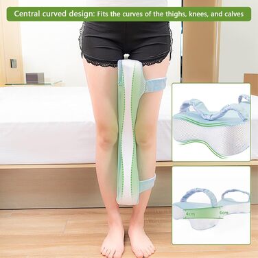 Подушка для сну на боці, подушка для колін, подушка для колін, подушка для ніг, подушка для сну для тих, хто спить на боці, ортопедична подушка для сну (сіра)