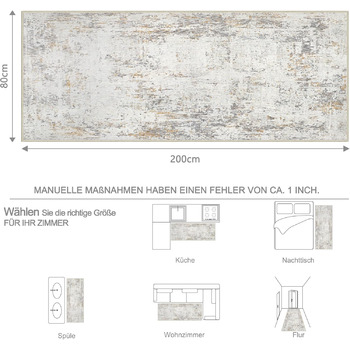 Килимова доріжка Capslpad для передпокою 80x200 см бежевого кольору, абстрактна, що миється, нековзка, кухонна доріжка, сучасний мінімалістичний, короткий ворс, штучна вовняна килимова доріжка для вітальні, спальні, бежевого кольору 80 x 200 см (прямокутн