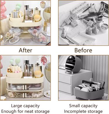 Органайзер для макіяжу, органайзер для косметики з шухлядами, зберігання косметики для догляду за шкірою, краси, ванної кімнати, туалетного столика, спальні, туалетного столика, шухляди з подвійними дверцятами