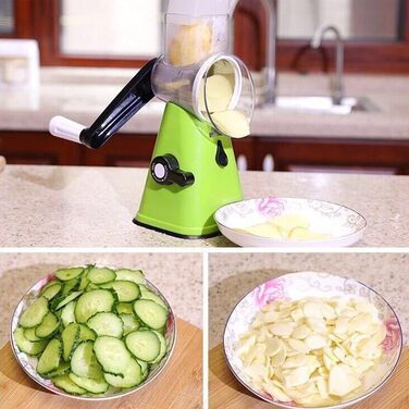 Терка для овочевого сиру GERALD, ротаційний подрібнювач, ручний подрібнювач салату Ручна багатоцільова терка 2 леза C