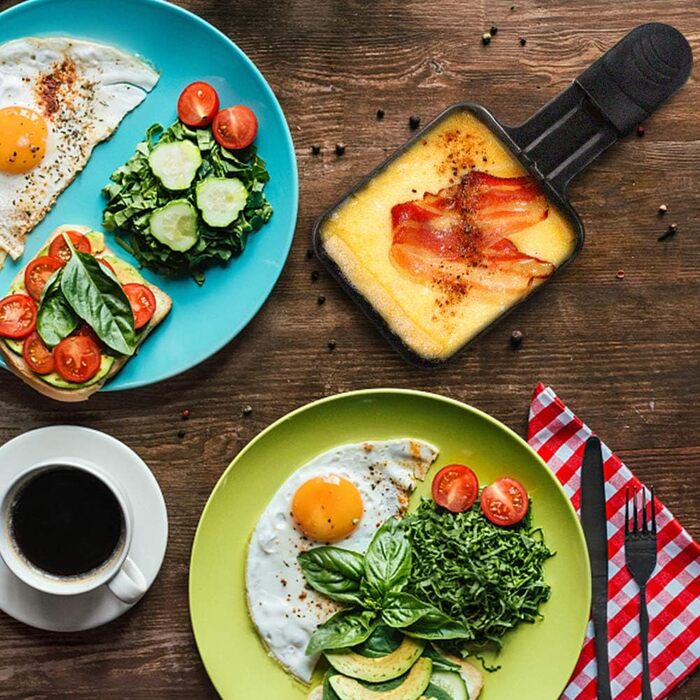 Сковороди для раклету HengBO для аксесуарів для гриля для раклету, сковороди для раклету з антипригарним покриттям, 4 шт. и 4 квадратних сковороди для раклету