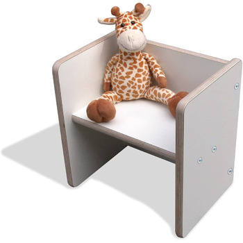 Двосторонній табурет - білий 2 кріплення 2-й вибір Стілець Монтессорі Дитяча лавка Дитяча лавка Табурет зроблений майстрами білий