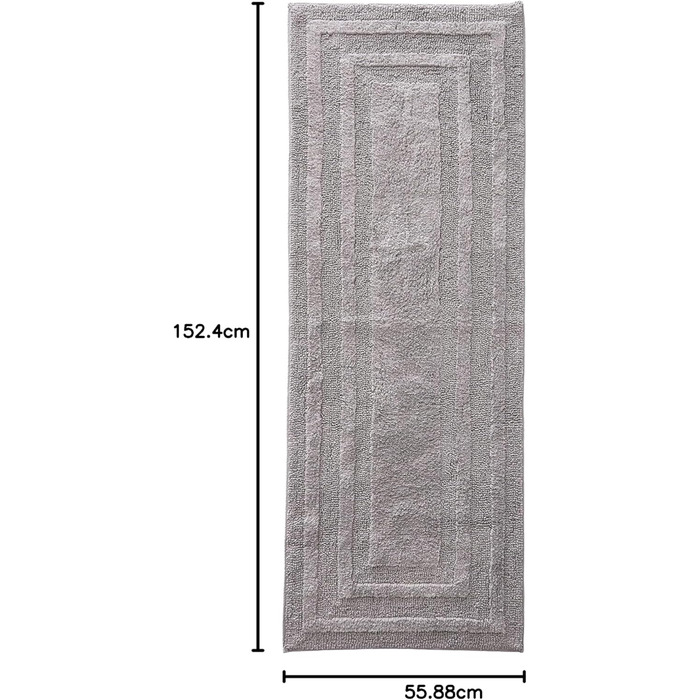 Килимок для ванної кімнати Eddie Bauer, м&39який бавовняний декор для ванної кімнати, суперпоглинаючий та швидковисихаючий, 100, хромово-сірий, 1&3910&39 x 5&39 (прямокутний) хромово-сірий 56 x 152 см (прямокутний)