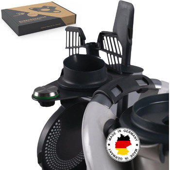 Тримач STERNEKOCH для аксесуарів Thermomix - ВКЛЮЧАЮЧИ ЕЛЕКТРОННУ КНИГУ - Зроблено в Німеччині - Місце для 5 аксесуарів - Підходить для TM5 і TM6 - Нарешті створюйте порядок (антрацит)