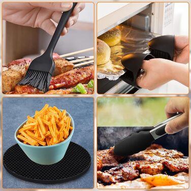 Аксесуари для фритюрниці XL і XXL 8 дюймів із 10 предметів Набір аксесуарів для потовщеної фритюрниці, сумісний із Cosori 4.7L Philips 6.2L