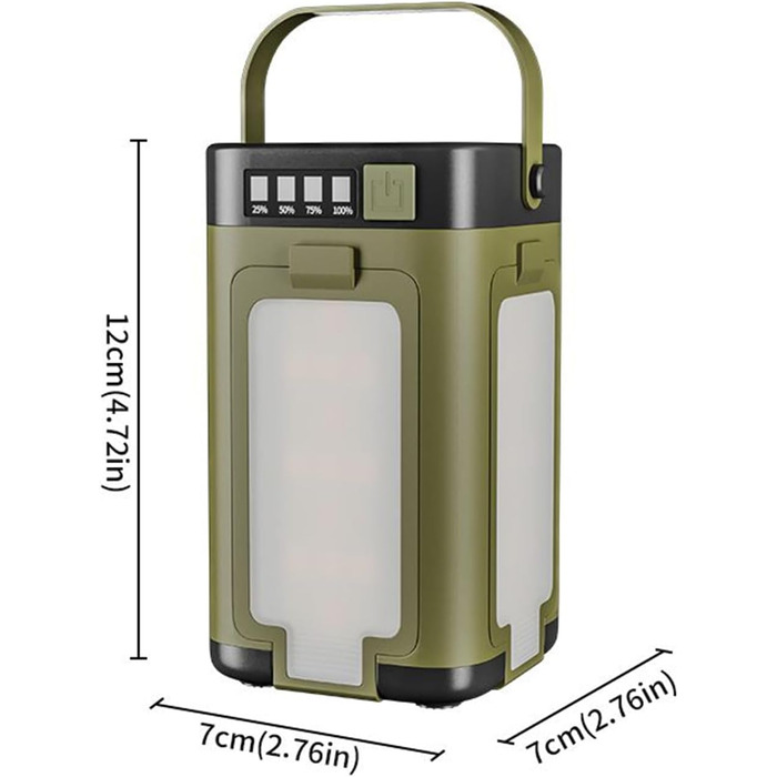 Портативний сонячний кемпінговий ліхтар, 12,9 x 7,9 x 7,9 см, ліхтар, 4 світлодіоди, регульоване освітлення з батареєю, висувне освітлення з кутом на 90 градусів, туристичне спорядження, аксесуар для випадків відключення електроенергії в наметі