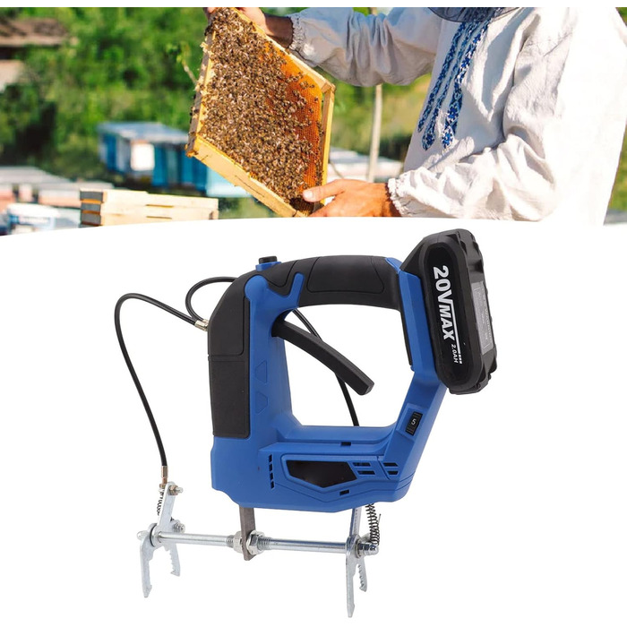 Акумуляторний електричний бджолиний шейкер із протиковзкою ручкою, акумуляторний для ферми медоносних бджіл (синій) EU Plug Blue