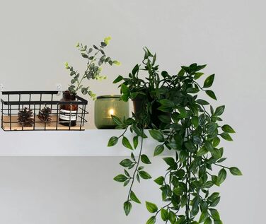 Дротяний кошик, металевий кошик, металевий кошик для зберігання у ванній кімнаті, металевий кошик зі знімною дерев&39яною основою, настінний кошик для дому, для фруктів та закусок, кухонна комора, 2 предмети, 29x13x10 см, чорний