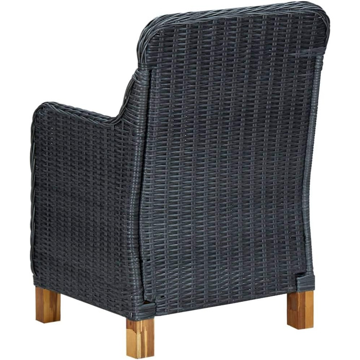 Садові стільці з подушками 2 шт. Poly Rattan Dark Grey