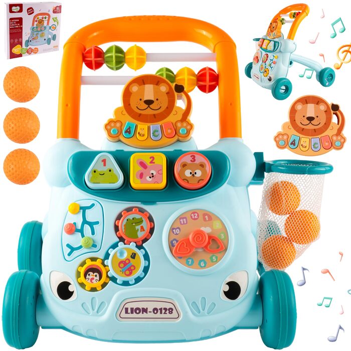 Дитячі ходунки MalPlay, іграшкові ходунки, багатофункціональна іграшка для малюків, іграшкові ходунки для дітей, музичні ходунки для активності