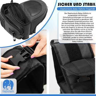 Дитяче крісло-переноска -125 см подовжувач 40 см - Ергономічний стегновий ремінь для новонароджених і малюків, регульований ремінь