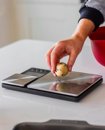 Цифрові кухонні ваги KitchenAid з двома платформами, зважують від 5000 г до 500 г, чорний, з секундоміром одного розміру