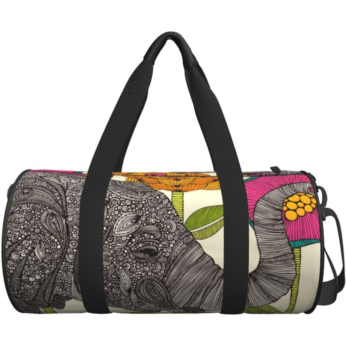 Дорожня сумка-циліндр з квітковим слоном, спортивна сумка для чоловіків та жінок, сумка-мішок, спортивна сумка