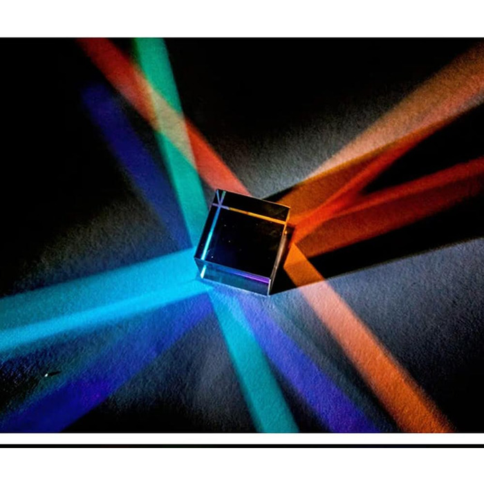Трикутна призма з оптичного скла MIFANI, кубічна призма з оптичного скла, дисперсійна призма RGB для фізики та декорування, 4 розміри на вибір, 4 x 4 x 4 см, 45 x 45 x 45 мм (розмір 50x50x40 мм)