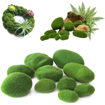 Кулі зі штучного моху Кульки зі штучного моху Кульки із зеленого моху Декоративний мох зі штучного моху Камені з моху Кулі з моху Прикраса для дизайну інтерєру, 40 шт., Ball Moss