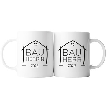 Кухоль для домовласників (2025, 2026), володіння будинком, церемонія завершення будівництва, заселення, будівельний майданчик, подарунок на день народження, будинок мрії, будівництво будинку, новий дім, ідея подарунка, подарунок для чоловіків та жінок (бі