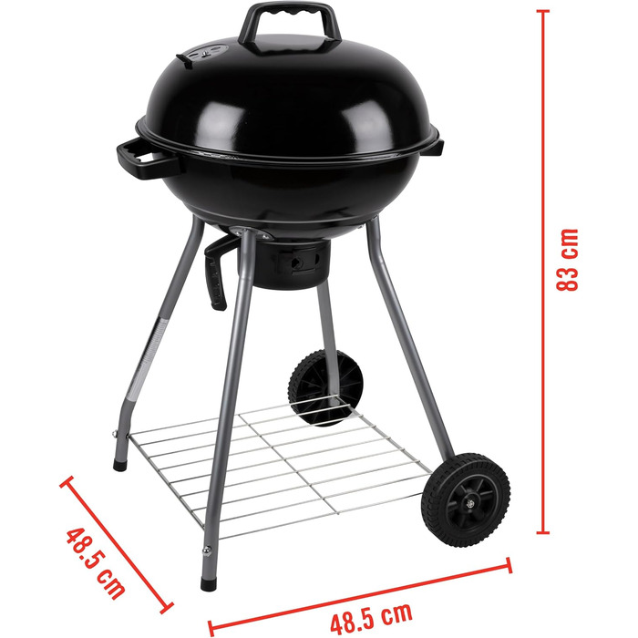 Набір для барбекю з кришкою - Вугільний гриль з попільником - Кулястий гриль діаметром 45 см