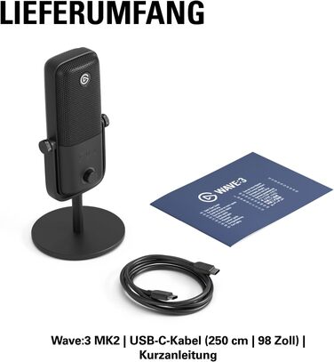 Конденсаторний мікрофон Elgato Wave3 MK.2 з DSP-ефектами