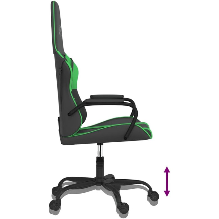 Ігрове крісло INLIFE чорно-зелене зі штучної шкіри, Меблі, Крісла, Ігрові крісла, Зелене, 14,9 кг, 3143778