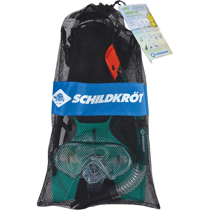 Набір для дайвінгу Schildkrt Cayman з 3 предметів маска, трубка, регульовані ласти, комплект для дайвінгу для дорослих, високоякісний силікон, упаковано в практичну сумку, розміри 37-42