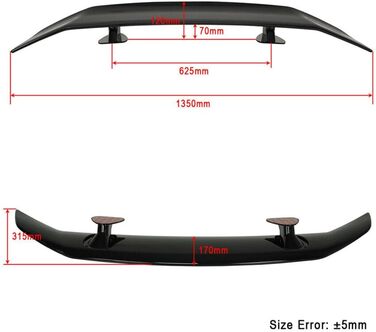 Автомобільний ABS Задній спойлер для Citroen DS5 2012-2015, Спойлер багажника Автомобільний дах Задній спойлер Lip Styling Заміна тюнінгу кузова Аксесуари для переобладнання, A-Black Normal A-BLACK