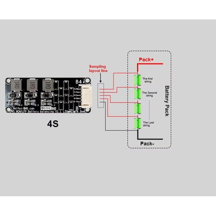 Літій-іонний акумулятор Активний еквалайзер Балансир Індуктивний BMS, 4S 1.2A Li-Ion LiFePO4