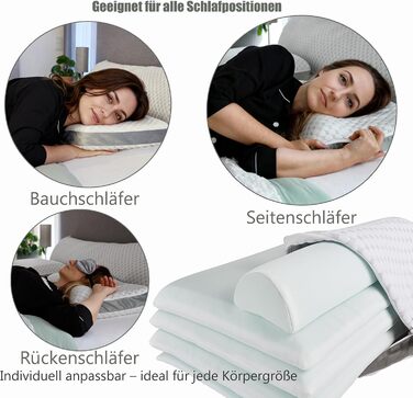 Подушка для шиї з піни з ефектом пам&39яті Ергономічна подушка 55x35x12 см, регульована по висоті Подушка для сну на боці Подушка для сну на животі Подушка для сну на спині