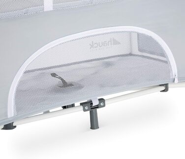 Ліжечко-колиска Hauck Baby Sleep N Care Plus Travel Bed Crib, від народження до 9 кг, з відкидною бічною панеллю, відділенням для зберігання та 2 кишенями, компактно складається, включаючи сумку для перенесення складну основу (Teddy Grey) Sleep N Care Plu