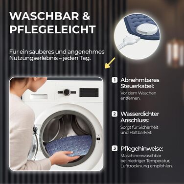 Інфрачервоний грілка BR Bringer з автоматичним вимкненням - 6 налаштувань температури (25-60C), захист від перегріву, можна прати в пральній машині, світлодіодний дисплей, дуже м&39яка фланель (синій, 60 x 30 см) синій 60 x 30 см