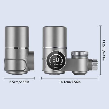 Фільтр для води HOTUT для крана, фільтр для водопровідної води з нержавіючої сталі, фільтр для питної води з синім світлом, фільтр для питної води для видалення хлору, важких металів і поганого смаку