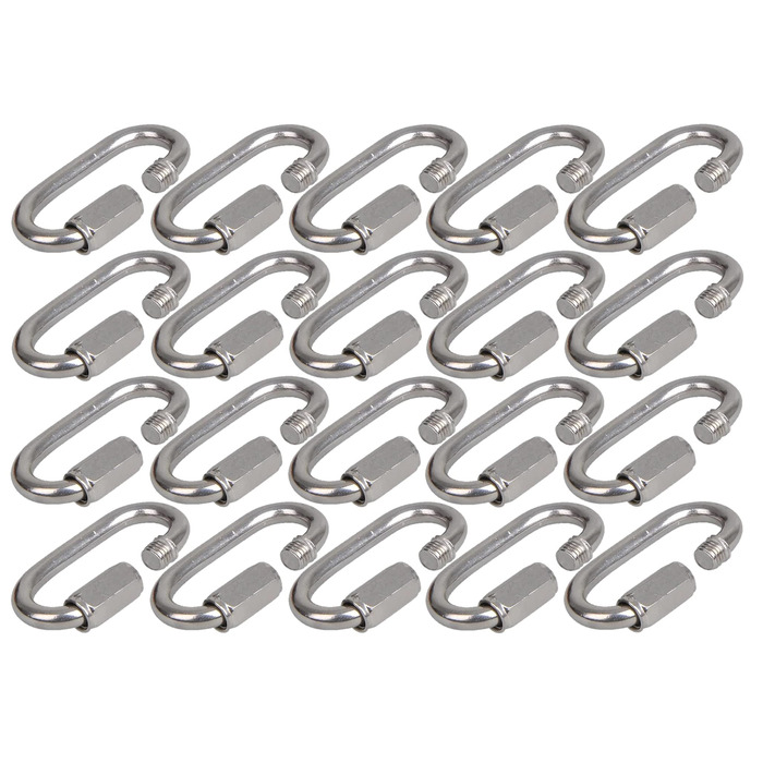 Набір з 20 ланок швидкого з&39єднання з гвинтовими ланцюгами аварійні ланки ланцюга з оцинкованої сталі, карабін із гвинтовою застібкою, міцний та довговічний, ідеально підходить для гамаків, боксерських груш, сонячних вітрил, 3 мм