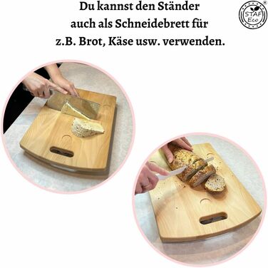 Розсувна дошка STAFECO для аксесуарів Thermomix Premium TM6 TM5 Роликова дошка Слайдер Рухома та безпечна підставка Промаслена дошка Дерево 100 (Масло Дерево)