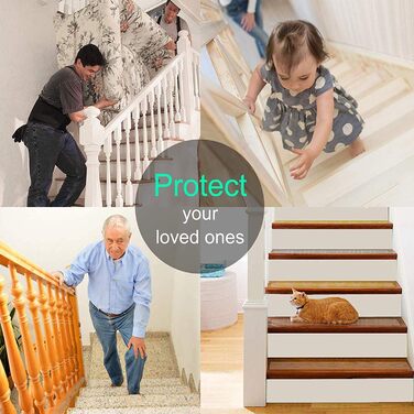 Набір протиковзких смуг для сходів Queta, протиковзкі килимки для сходів, прозорі протиковзкі смуги для сходів, 15 рулонів прозорих протиковзких смуг з монтажним роликом (15 x 80 см)