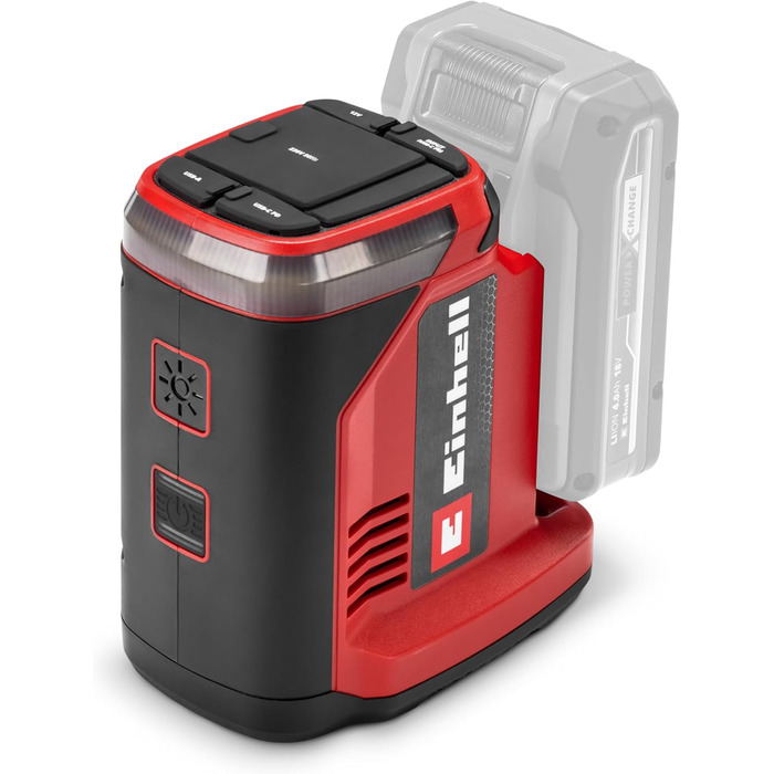 Акумуляторна зарядна станція Einhell TE-ES 18/150/1 Li-C-Solo Power X-Change (18 В, інвертор, підключення 230 В та 12 В, підключення USB-A та USB-C для заряджання, функція заряджання, без акумулятора)