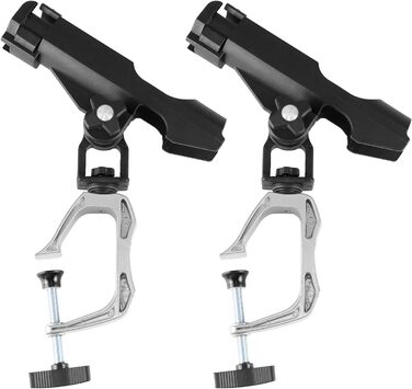 Тримачі для вудок QWORK з 2 частин для човнів, рибальських човнів, каяків - регульовані на 360 градусів тримачі для вудок - легке складання, стабільні та універсальні