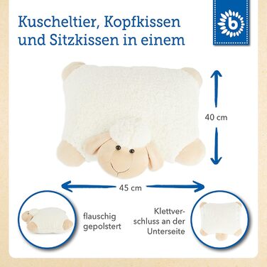 Плюшева іграшка-подушка Bieco Sheep Polly, 45 см біла