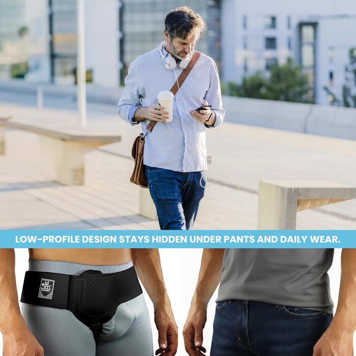 Грижовий пояс EVERYDAY MEDICAL для чоловіків - пахова грижова підтримка для чоловіків - чорний, розмір L/XLarge Schwarz L/XL ()