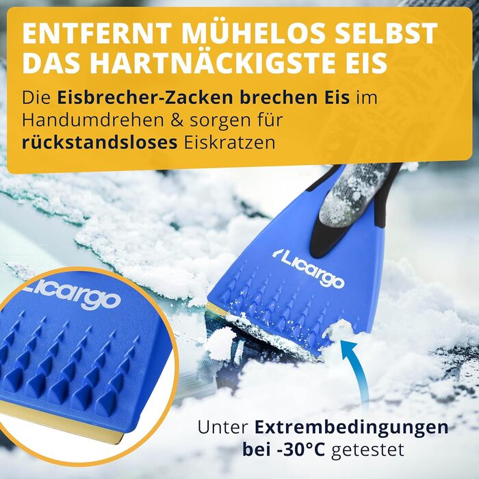 Скребок для льоду LICARGO з латунним лезом і дисковою губкою - швидко скребки та без зусиль - міцний скребок для льоду Автомобільний латунний скребок для скла Автомобільний набір скребків для льоду з 2 частин