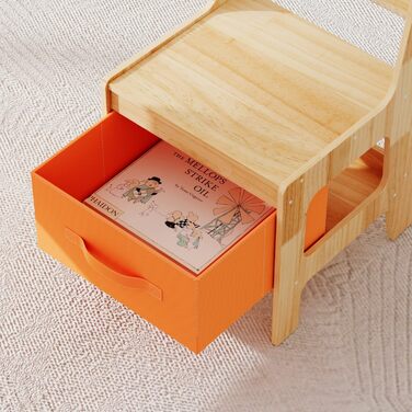 Дитячий стіл з 2 стільцями стіл-конструктор з натурального дерева, ігровий стіл з шухлядою та тканинною сумкою, дерев&39яні дитячі меблі 7556 см для дитячих кімнат, творчої гри та навчання