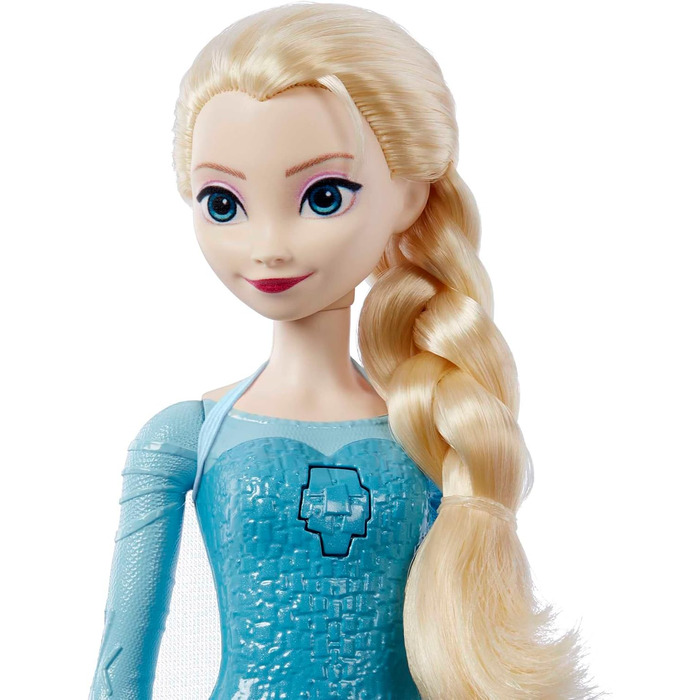 Іграшка Mattel Disney Frozen Льодяна королева, співаюча лялька Ельза в характерній сукні, співає Let's go з фільму Діснея Крижана королева, Подарунки для дітей, німецька версія HMG32 Лялька Ельза HMG32