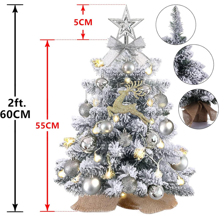 Штучна ялинка з вогниками 60 см KOIUEYW